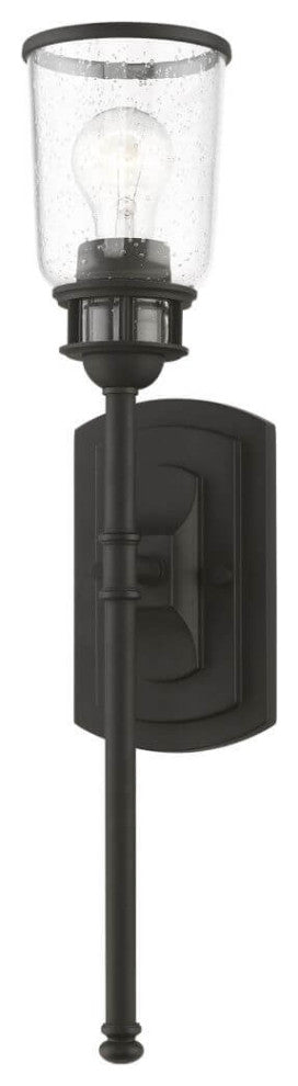 Livex Lawrenceville 1 Light 21" Tall Wall Sconce, Black