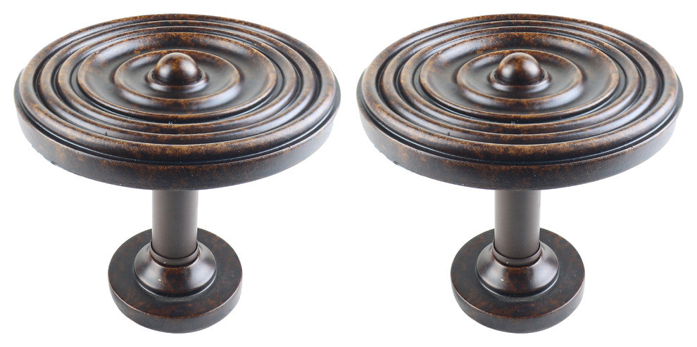 Urbanest Set of 2 Large Swirl Drapery Medallion Holdback, Mahogany