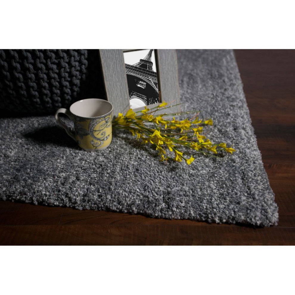 KAS Bliss 1585 Grey Heather Shag Area Rug, 5' x 7'