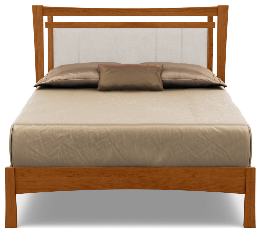 Monterey Bed, Upholstered Headboard, Autumn Cherry, Oyster Microsuede, Full