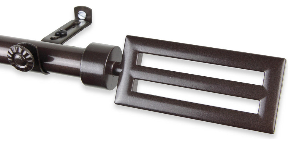 Mabel 13/16 inch Corner Window Curtain Rod, Cocoa, 66-120"