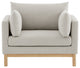 Langham Linen Textured Fabric Upholstered Chair, Beige