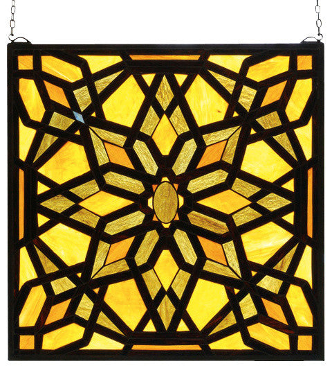 22"Wx22"H Starburst Stained Glass Window
