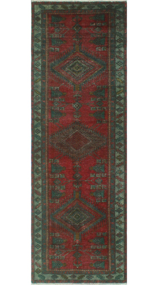 Vintage Distressed Perkin Red Runner