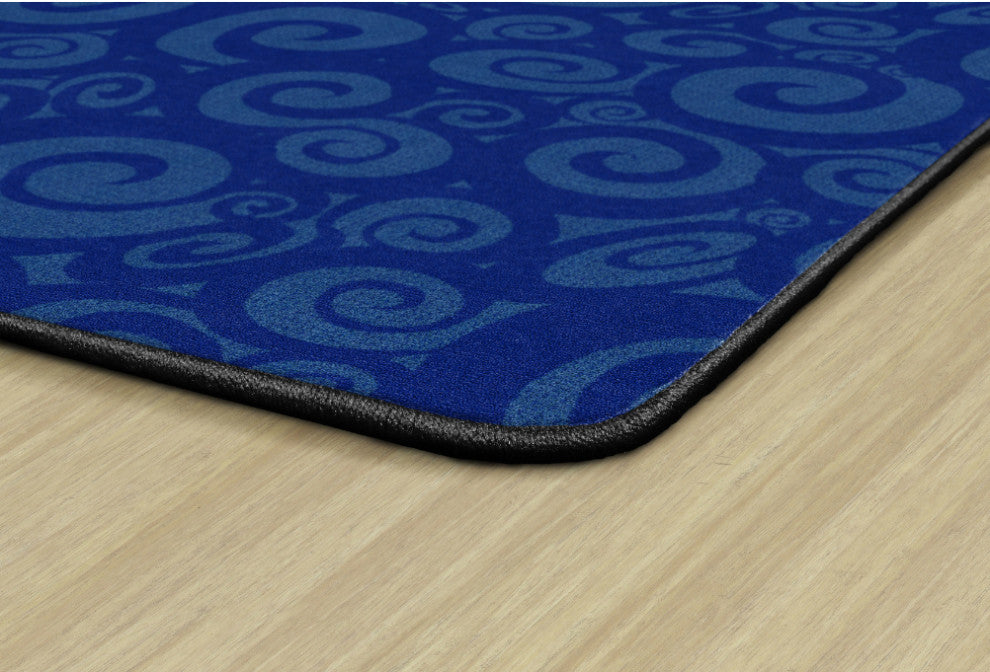 Flagship Carpets VA389-58A 10'9"x13'2" Swirl Tone On Tone Blue Educational Rug