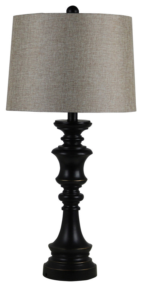 Classical Candlestick Resin Table Lamp, Espresso