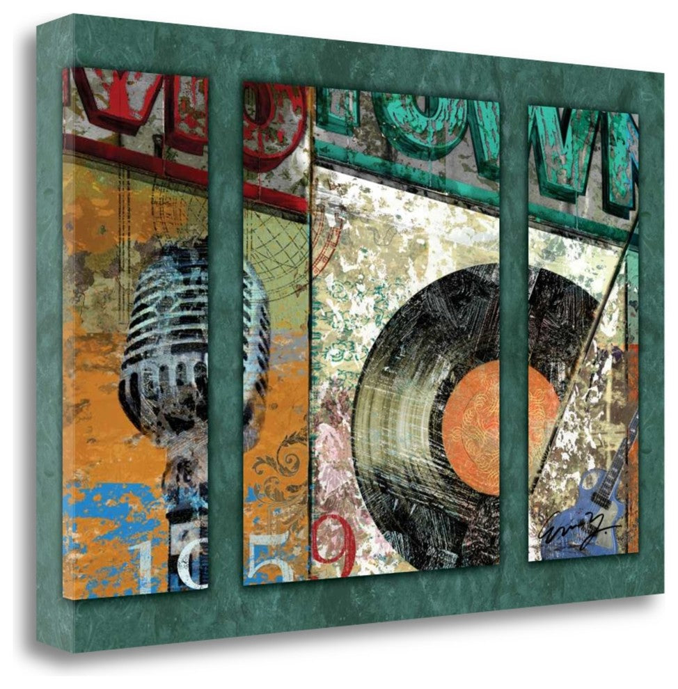 "Hits Town 1959 - Triptych" By Eric Yang, Giclee Print on Gallery Wrap Canvas