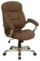 Office Chair, Swivel Design With Comfortable High Backrest , Brown Microfiber