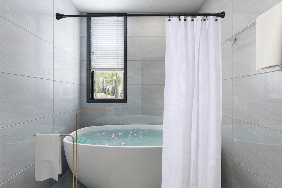 Utopia Alley Shower Hooks - Shower Curtain Rings for Bathroom, Set of 12, Black