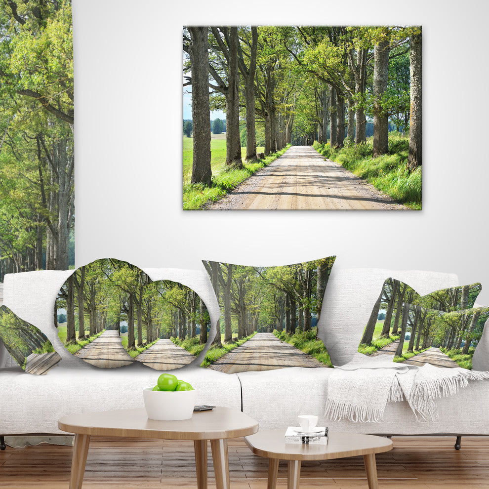 Old Road through Alley Landscape Photography Throw Pillow, 16"x16"