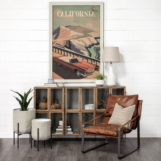 Mabel Set of Two 15.4 x 24.8 Eggshell Ceramic Black Iron Base Plant Stands