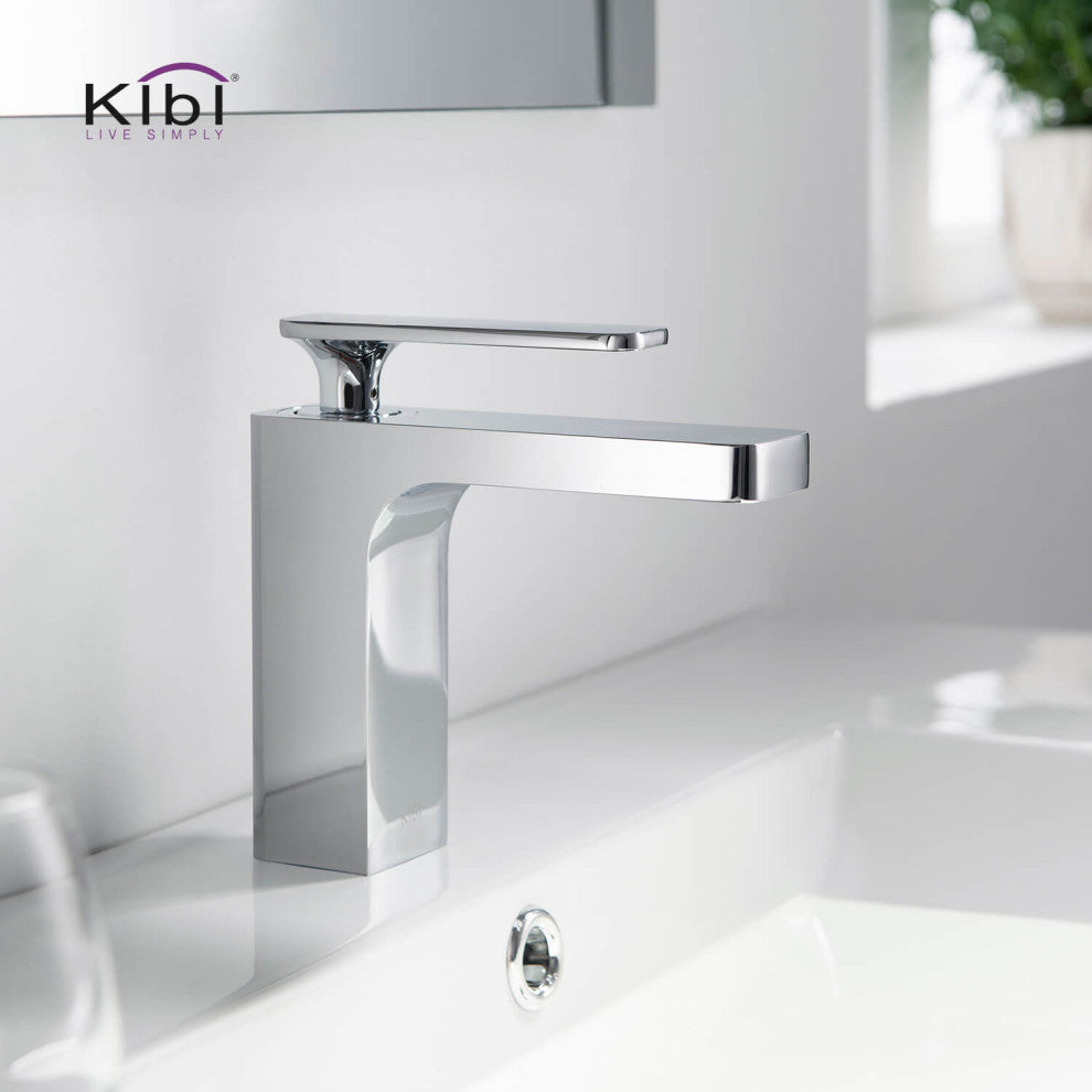 Infinity Single Handle Bathroom Faucet KBF1006, Chrome, W/ Drain