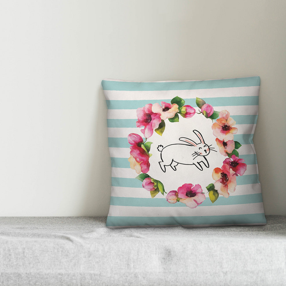 Bunny Silhouette 18x18 Spun Poly Pillow