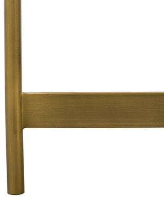 Dua Gray Concrete End Table with Antique Brass