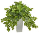 Nephthytis Artificial Plant, White Tower Planter