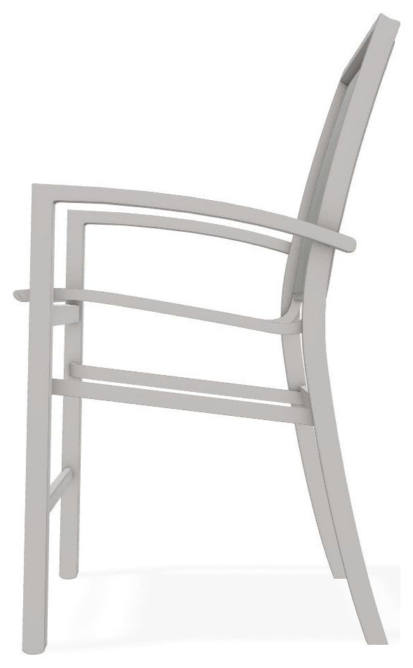 Kendall Sling Balcony Height Stackable Outdoor Stool, Sicily/Warm Gray