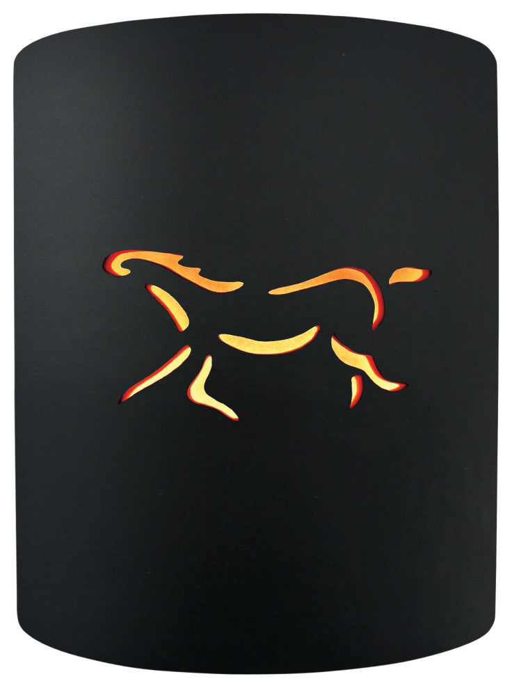 Sun Dagger Cylinder Wall Sconce, Open Top/Bottom, Carbon Black/Gold, LED