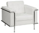 Black Reception Chair, White