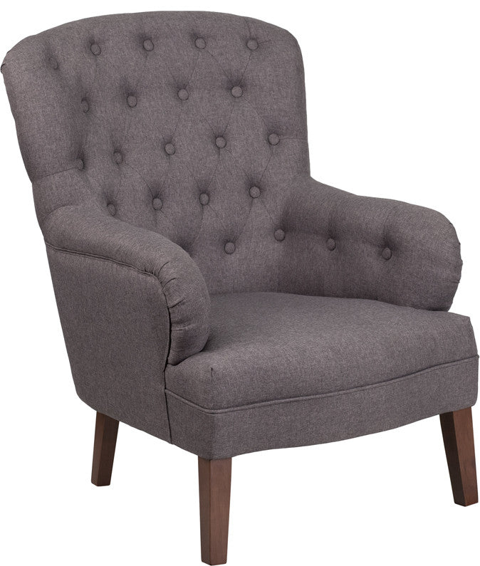 Hercules Arkley Series Gray Fabric Tufted Arm Chair