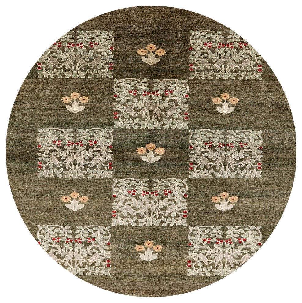 Ahgly Company Indoor Round Mid-Century Modern Area Rugs, 6' Round