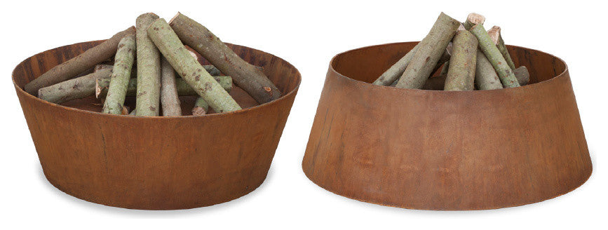 Plodes Cone Fire Pit, Carbon, 30.5", 1/4" Cor-Ten Steel Plate