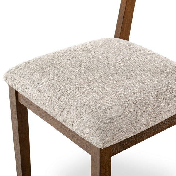 Safavieh Couture Bellalexa Wood Dining Chair, Medium Oak/Light Grey