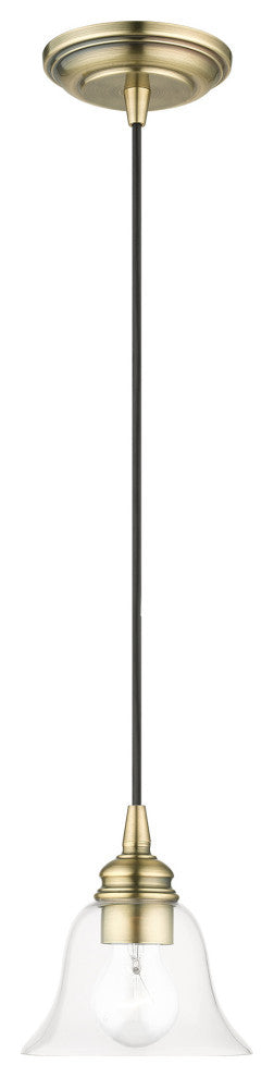 Moreland 1 Light Antique Brass Single Pendant