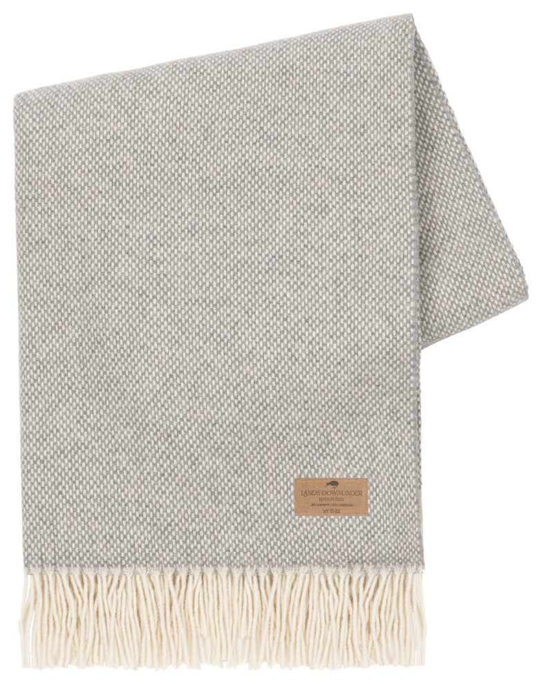 Juno Cashmere Throw, Light Gray