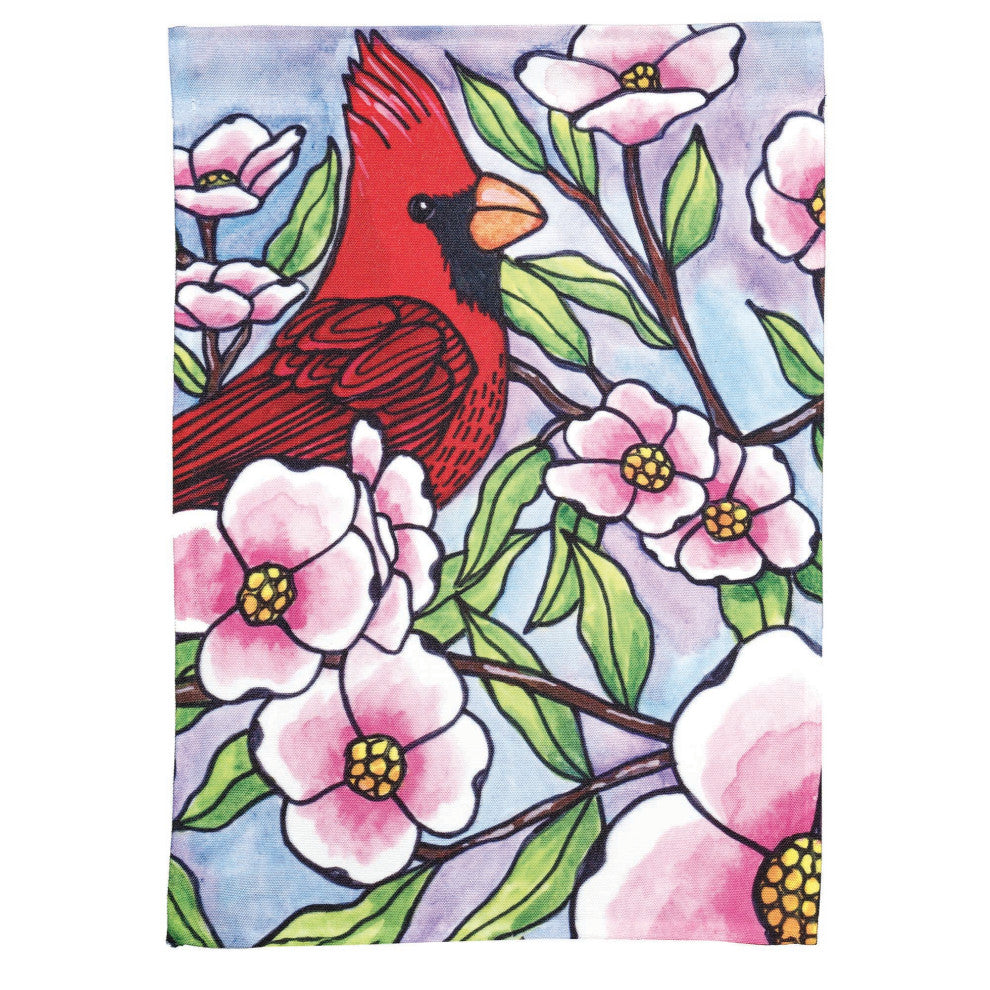 Flag Cardinal Dogwood Blooms 13x18