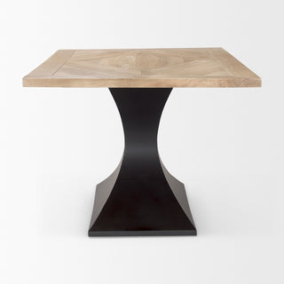 Maxton Light Brown Wood With Black Metal Dining Table