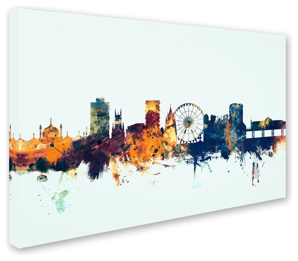 Michael Tompsett ''Brighton England Skyline Blue'' Canvas Art, 22x32