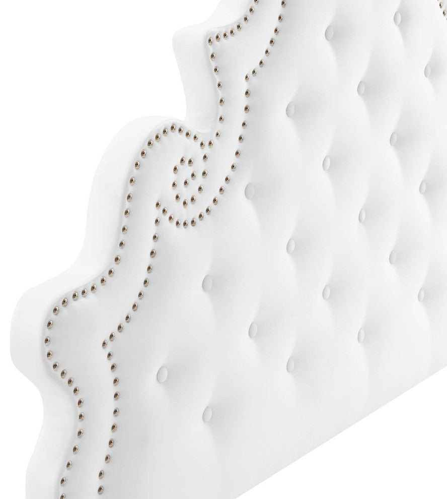 Diana Tufted Performance Velvet Twin Headboard White