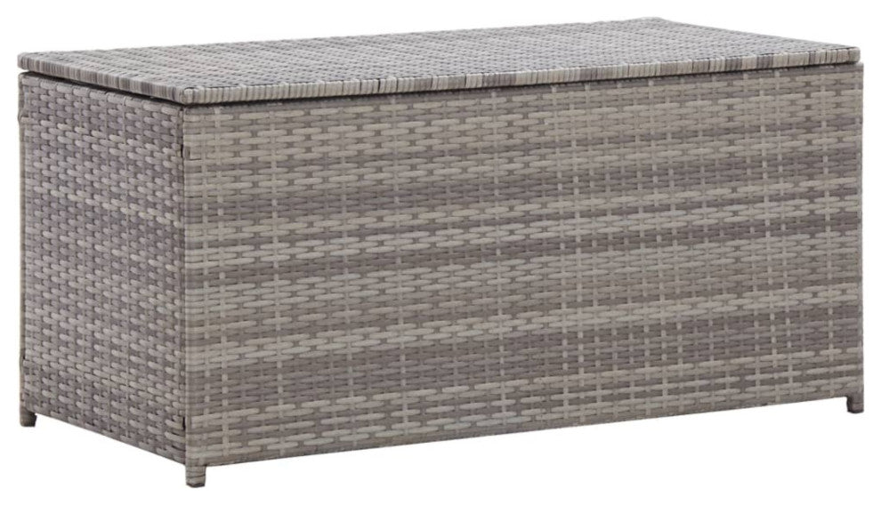vidaXL Garden Storage Box Poly Rattan 39.4"x19.7"x19.7" Gray
