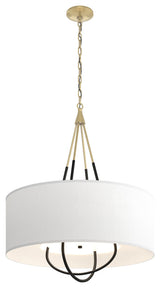 Loop Pendant, Modern Brass, Black, Natural Anna Shade