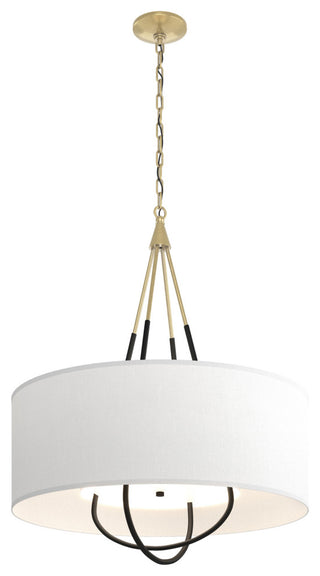 Loop Pendant, Modern Brass, Black, Natural Anna Shade