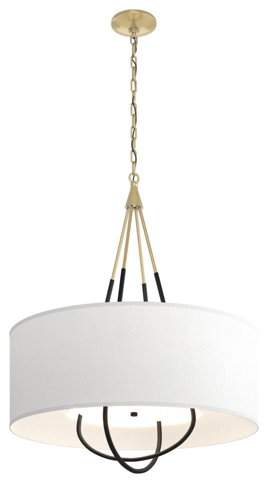 Loop Pendant, Modern Brass, Black, Natural Anna Shade