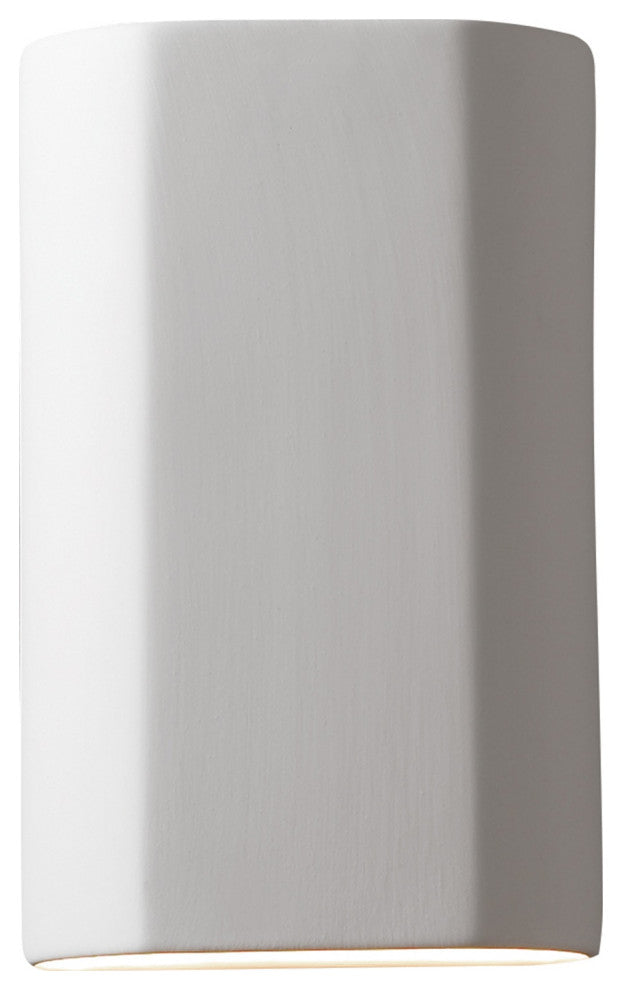 Ambiance ADA Outdoor Ceramic Flat Cylinder Wall Sconce, Bisque, LED