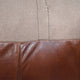 Pouf-Solid Handmade Leather Pouf (Recycled Foam with Fiber Fill), Brown, Square, 16x16x16