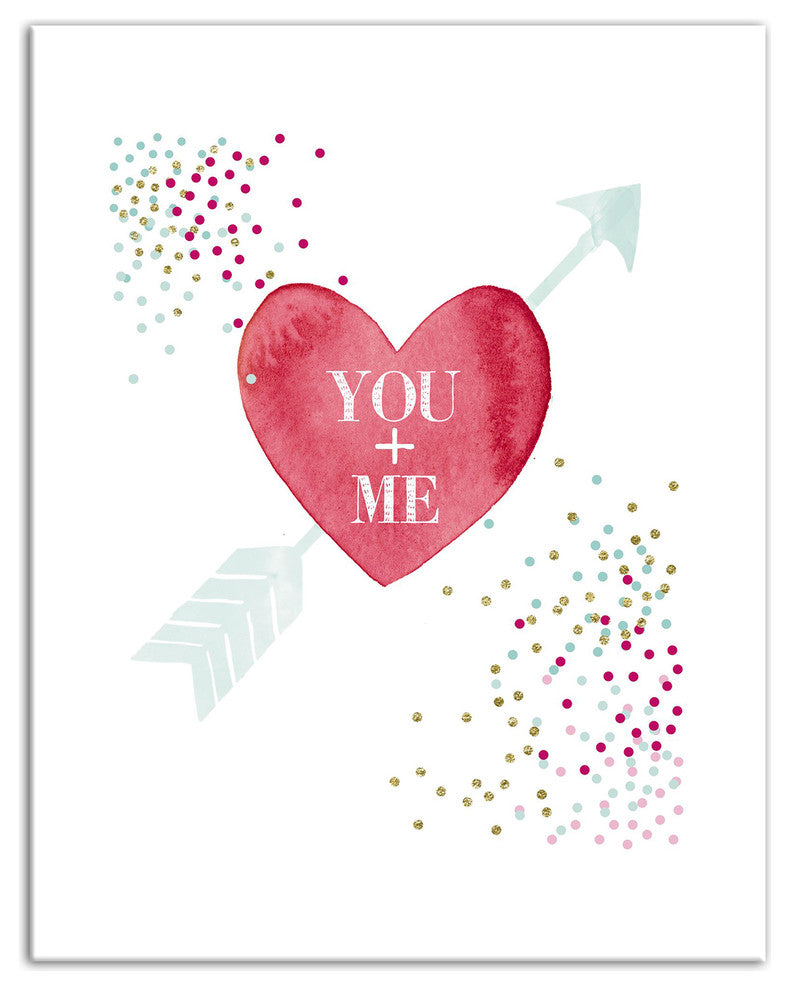 You and Me Heart Canvas Wall Art