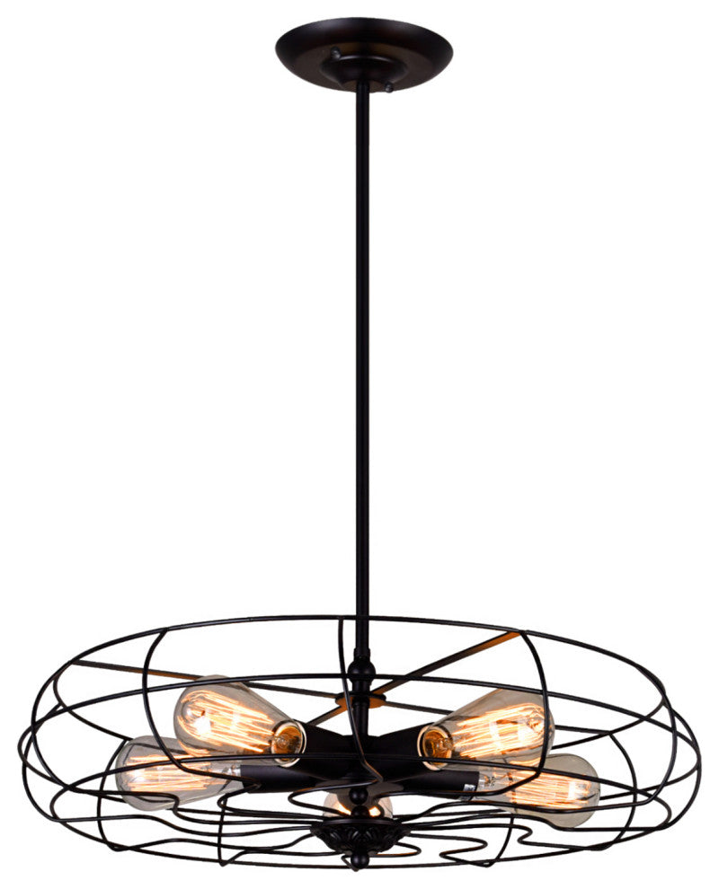 CWI LIGHTING 9606P18-5-101 5 Light Pendant with Black finish