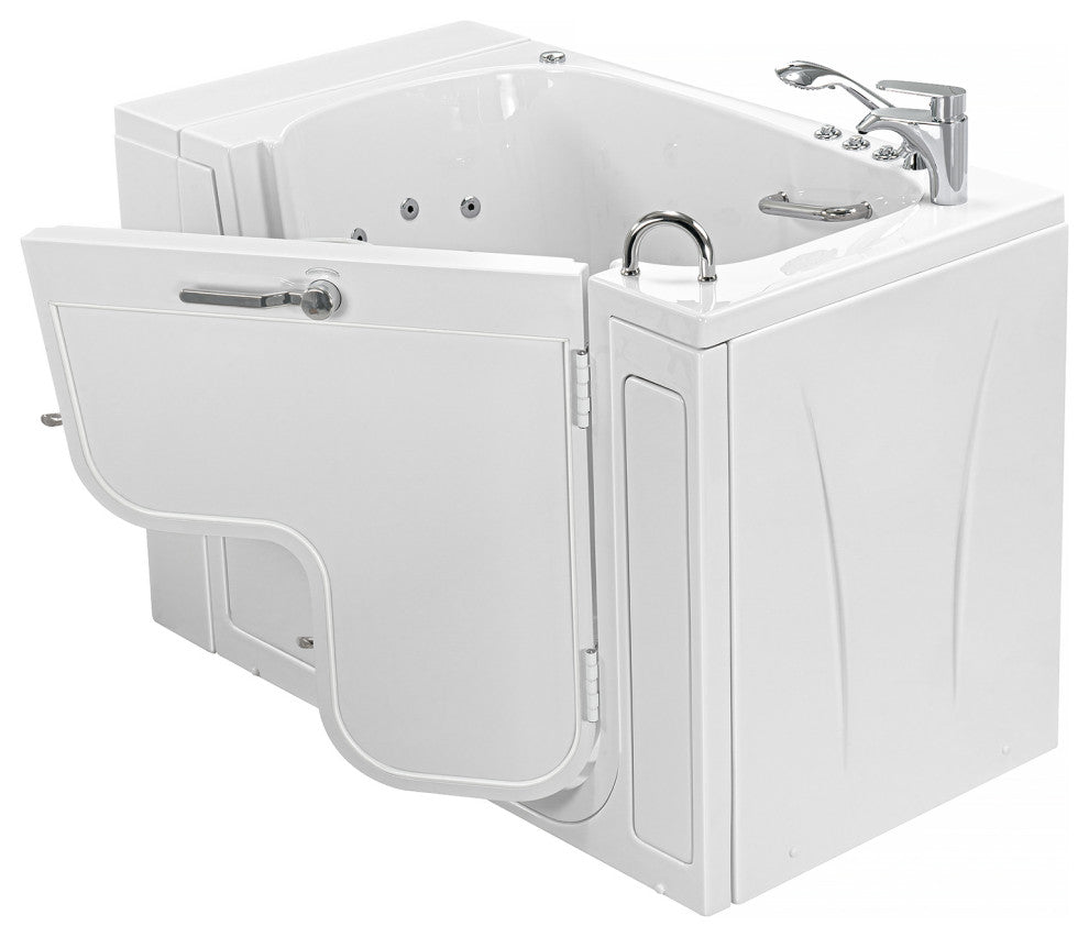Ella Wheelchair Transfer 32"x52" Walk-In Bathtub,Outswing Door,Faucet,Dual Drain