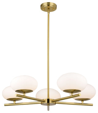 Vaxcel Lighting H0281 Sloane 5 Light 27"W LED Chandelier - Satin Brass