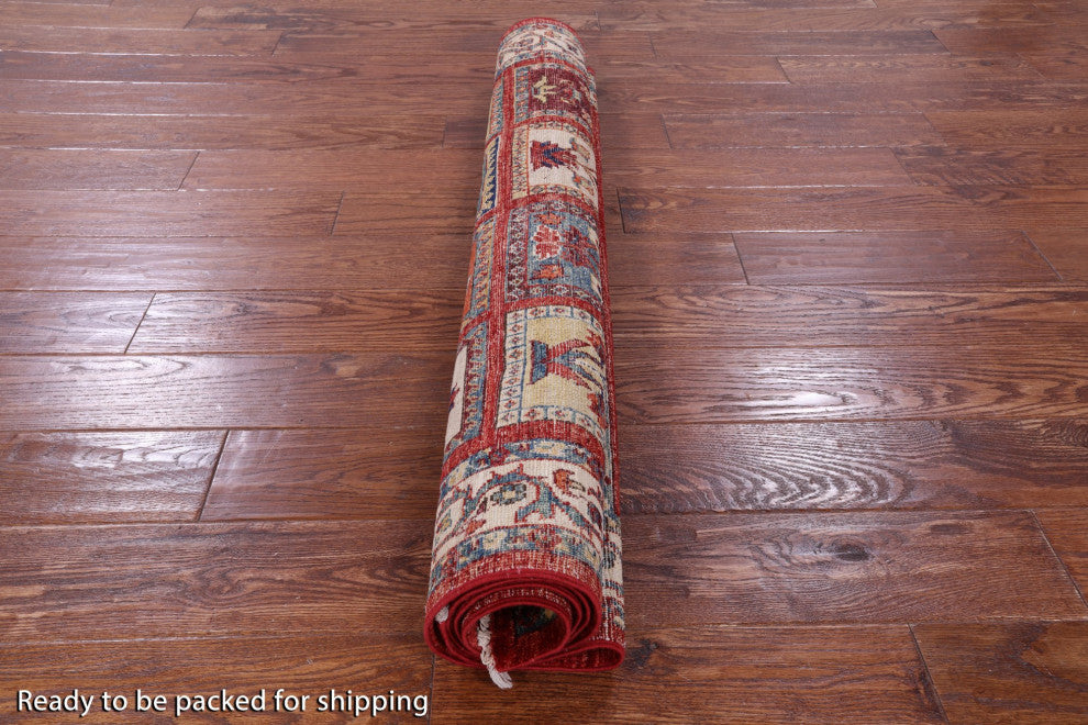 3' 10" X 5' 9" Handmade Persian Garden Design Wool Rug Q10665