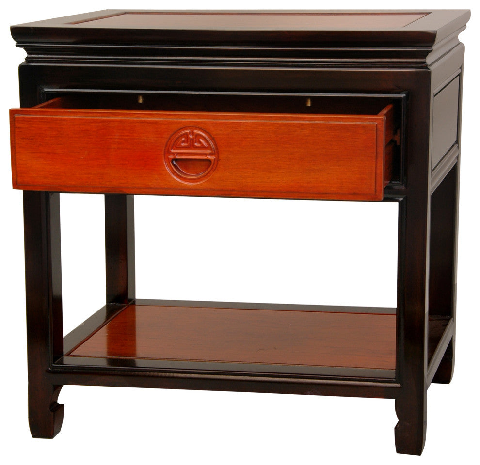 Rosewood Bedside Table, Two-tone
