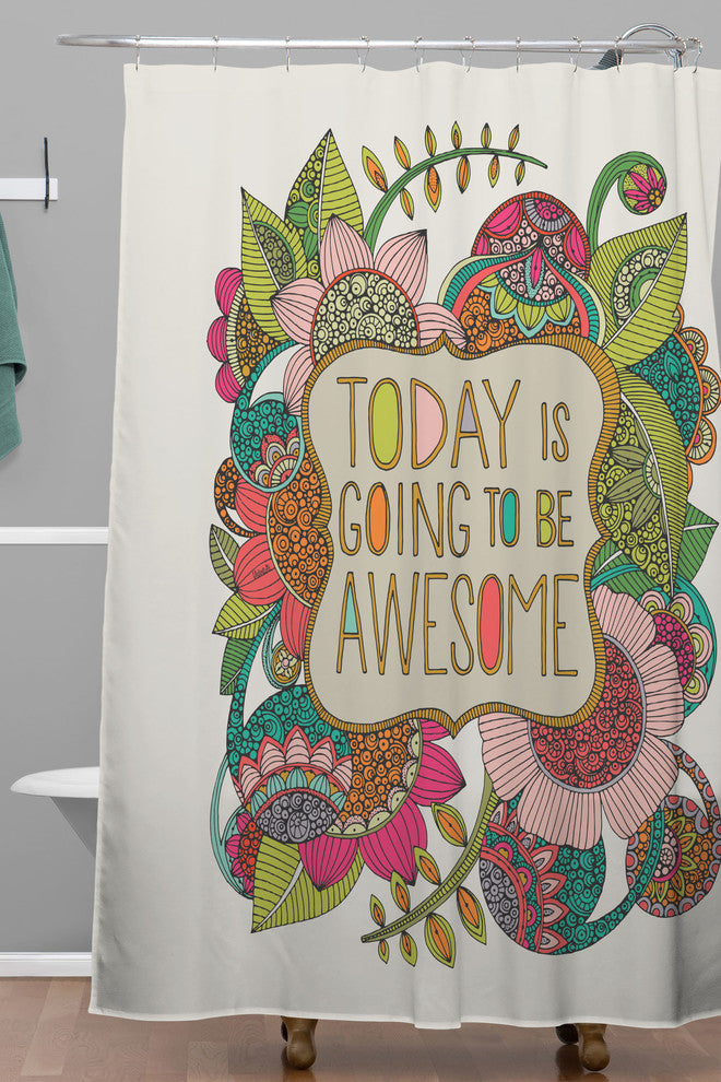 Deny Designs Valentina Ramos Today Is Going To Be Awesome Shower Curtain