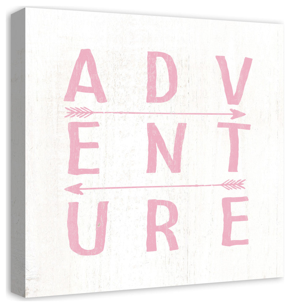 Adventure Arrows Pink 20x20 Canvas Wall Art