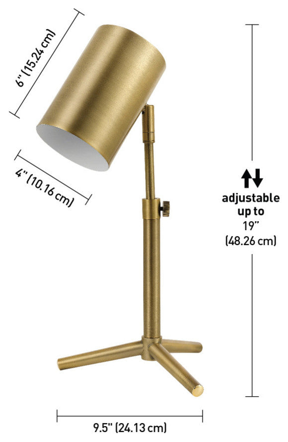 Pratt 18" Matte Brass Desk Lamp