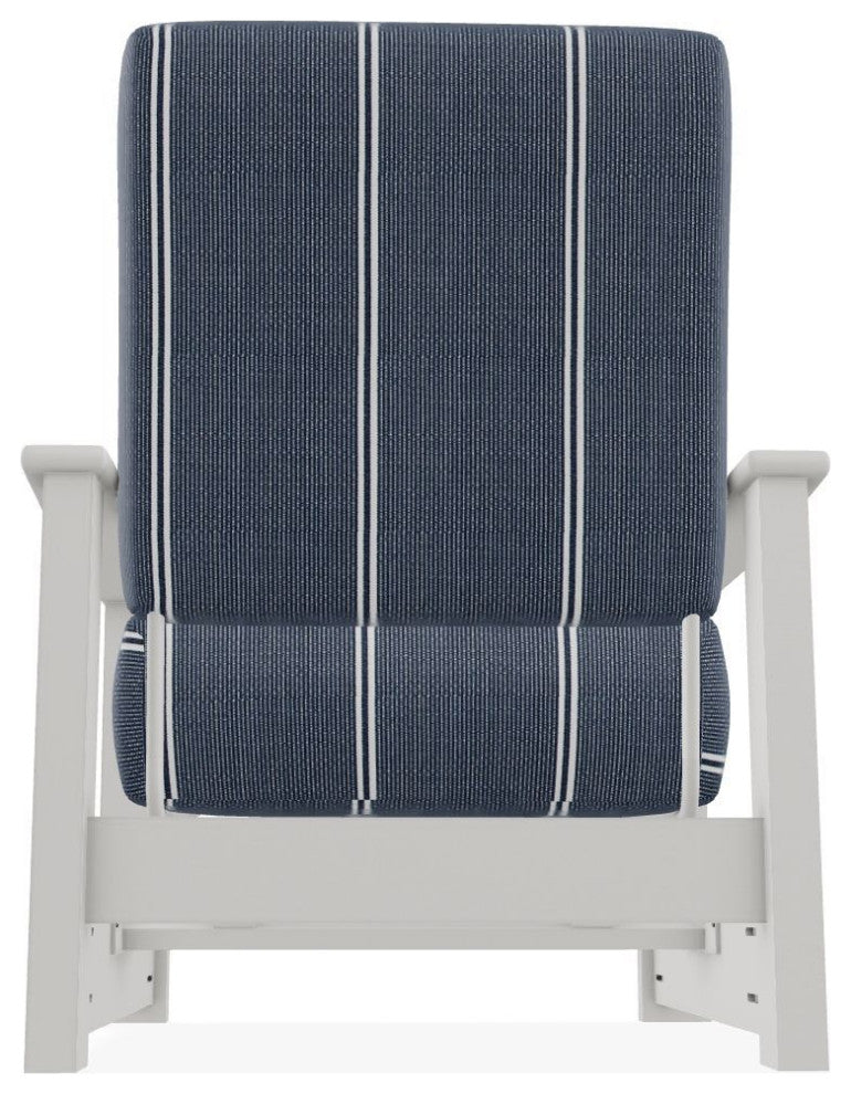 Leeward Deep Seat Outdoor Armchair with Hidden Motion, Equal Ink/Snow