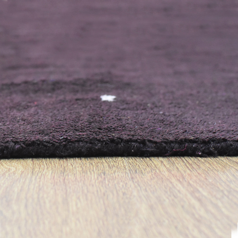 Hand Knotted Loom Silk Mix Area Rug Contemporary Brown
