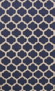 Navy Blue Trellis Contemporary Oriental Area Rug Hand-tufted Wool Carpet 5x8